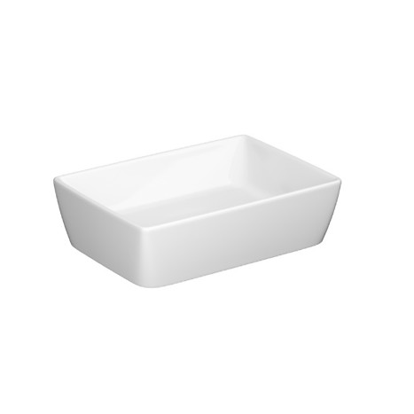 Umywalka nablatowa CITY by Cersanit 50 prostokątna z ceramicznym korkiem